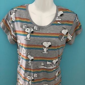 NWOT Snoopy Rainbow 🌈 striped shirt